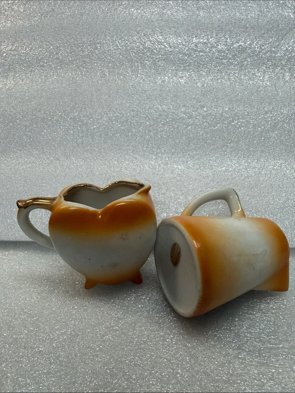Vintage Miniature Porcelain Creamer Pitcher Set Fruit Design Japan